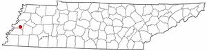 Location of Henning, Tennessee