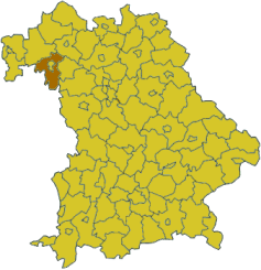 Map of Bavaria highlighting the district Wrzburg
