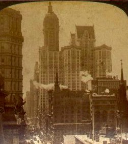 Manhattan view, c. 1909-1910; Singer Building tower in the left center
