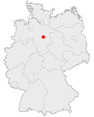 Map of Germany showing Celle