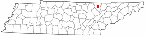 Location of Huntsville, Tennessee