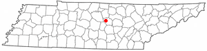 Location of Dowelltown, Tennessee