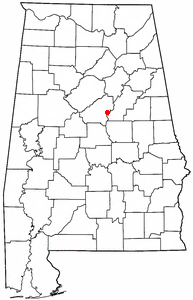 Location of Wilsonville, Alabama