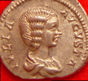 Julia Domna on a silver denarius