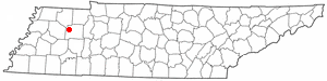 Location of Trezevant, Tennessee