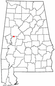 Location of Moundville, Alabama