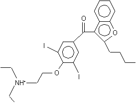 Chemical structure of amiodarone