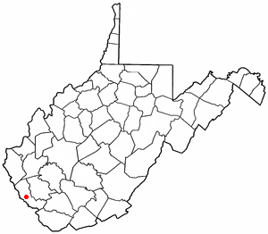 Location of Delbarton, West Virginia