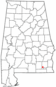 Location of Daleville, Alabama