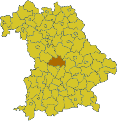 Map of Bavaria highlighting the district Eichsttt