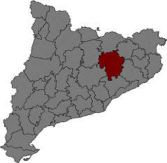 Map of Catalonia with Osona highlighted