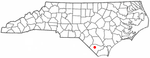 Location of Whiteville, North Carolina