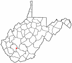 Location of Whitesville, West Virginia