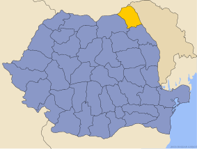 Administrative map of  with Botoşani county highlighted