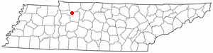 Location of Slayden, Tennessee