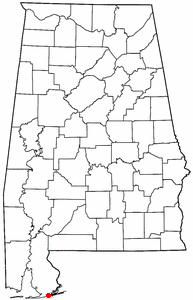 Location of Orange Beach, Alabama