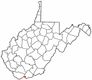 Location of Bramwell, West Virginia