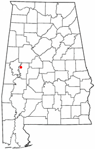 Location of Akron, Alabama