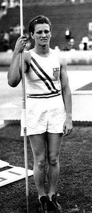 Babe Didrikson in the 1932 Olympic javelin competition