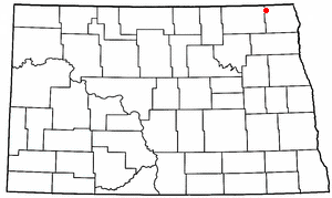 Location of Walhalla, North Dakota