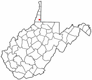 Location of Cameron, West Virginia