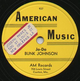 Label of an American Music 78 by Bunk Johnson