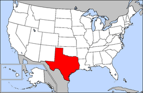 Map of the U.S. with Texas highlighted