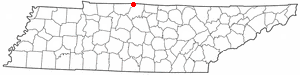 Location of Mitchellville, Tennessee
