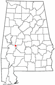 Location of Uniontown, Alabama