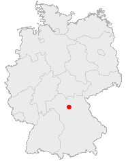 Map of Germany showing Bamberg