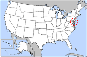 Map of the U.S. with Delaware highlighted