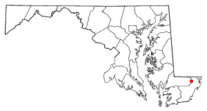 Location of Whaleyville, Maryland