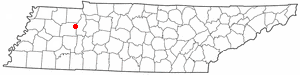 Location of Bruceton, Tennessee