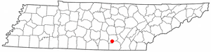 Location of Tracy City, Tennessee