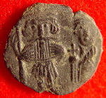 Constans II and his son  on a contemporary coin