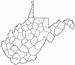Location of Lubeck, West Virginia