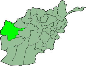 Map showing Herat province in Afghanistan