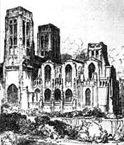 Scott's original design for Liverpool Cathedral, with twin towers