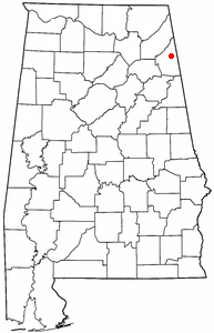 Location of Gaylesville, Alabama