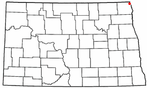 Location of Pembina, North Dakota