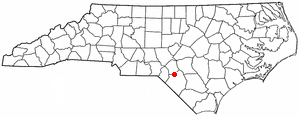Location of Red Springs, North Carolina