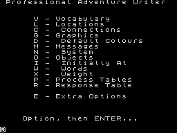 Start-up screen of PAW (ZX Spectrum version)