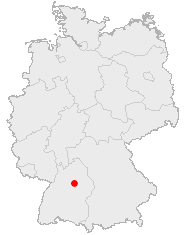 Map of Germany showing Backnang