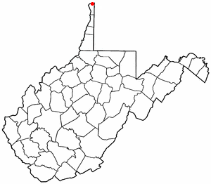 Location of Chester, West Virginia