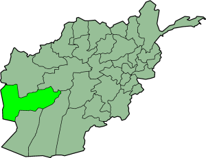 Map showing Farah province in Afghanistan
