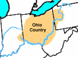 The Ohio Country, showing the present-day U.S. state boundaries