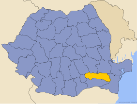 Administrative map of  with Ialomiţa county highlighted