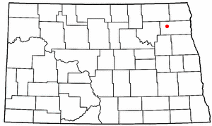 Location of Adams, North Dakota