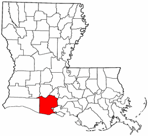 Map of Louisiana highlighting Vermilion Parish