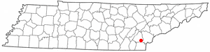 Location of Etowah, Tennessee